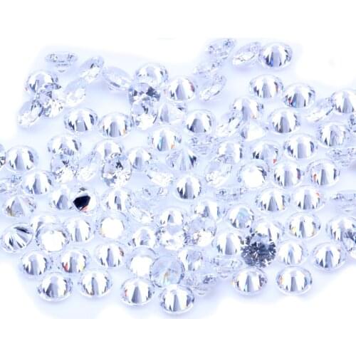 1000pcs AAAAA+ 0.8-4mm CZ Stone Round Cut Beads White Color Cubic Zirconia Synthetic Gems For Jewelry