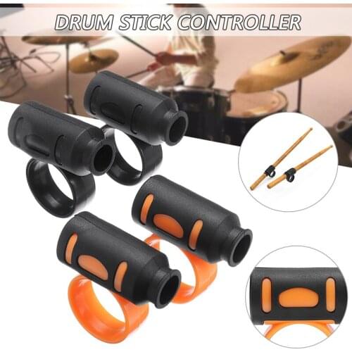2pcs/lot Black/Orange Drum Sticks Control Clip ABS+Silicone Handle Grip Clamp for Percussion Instruments Accessories