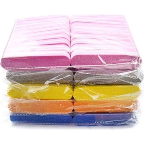 20pcs/ set 90mm Mini Nail Files Buffer Block Sponge Nail Art File 180/100 Disposable Sanding Polishing Grinding Manicure Tools