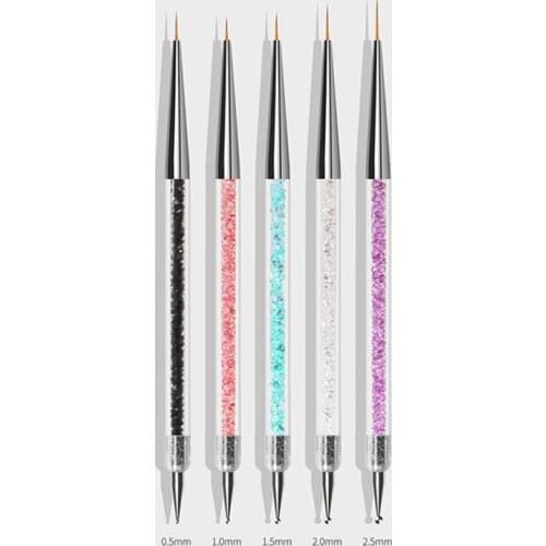 5Pcs /Set UV Gel Painting Acrylic Nail Art Dotting Pen Handle Rhinestone Crystal Salon Decoration Manicure Tools Kit Acrylic Set
