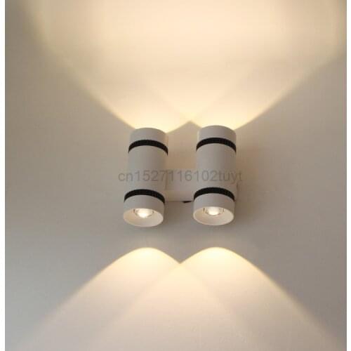 6pcs/lot 10W Aluminum Ac85-260v COB Aisle Lights Porch Lamp Led Minimalist Double Wall Light 2*5W Outdoor Lighting