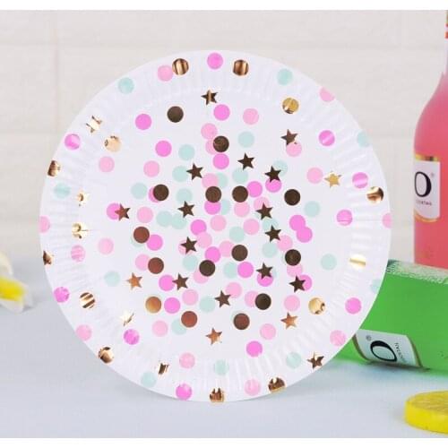 60pcs Disposable Plates Tableware Paper Dishes Paper Plates for Dinner Cakes Party Supplies