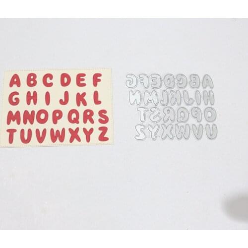 A-Z Uppercase 26 Alphabets Scrapbooking Dies Metal Cutting Dies Craft Embossing Stamp Stencil Paper Card Making Template DIY