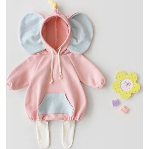 Bodysuit for Newborns Cute Elephant Pink Baby Girl Clothes Green Boy Kids Clothes Newborn Jumpsuits Baby Boy Animals Costume