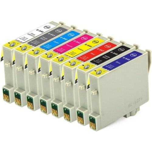 Full Ink 8 PCS Ink Cartridge T0540 T0541 T0542 T0543 T0544 T0547 T0548 T0549 Printer for Epson Stylus Photo R800 R1800 with chip