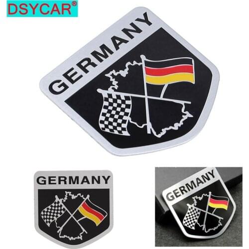DSYCAR 1Pcs Aluminum Alloy Germany Flags Car Body Stickers Automobiles Motorcycles Exterior Decorating Accessories