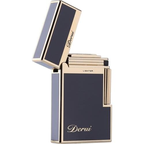 Pure Copper Gas Torch Lighter Extra-thin Inflatable Butane Flint Griding Wheel Cigarette Lighters Smoking Accessories with Box