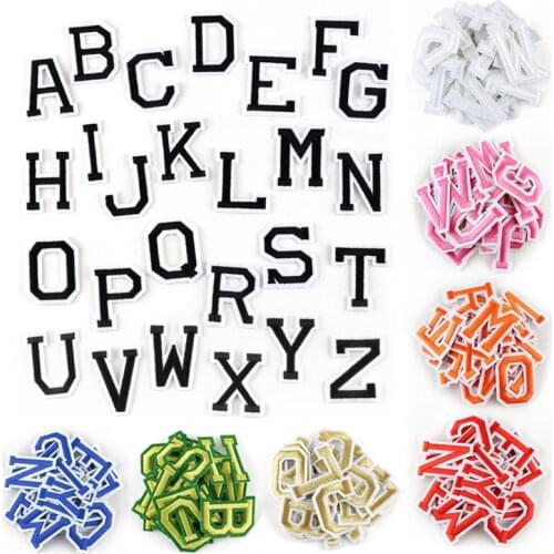 Colorful Alphabet 26 English Set Letters Sew on Embroidered Patches Custom Patch for Jackets Badges Iron on Patches Clothes