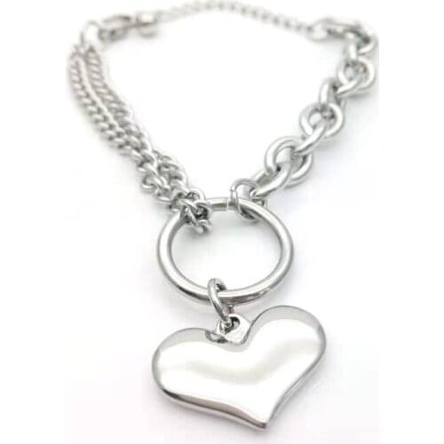 Fashion titanium steel bracelet heart-shaped stainless steel jewelry high-end bracelet jewelry hot sale