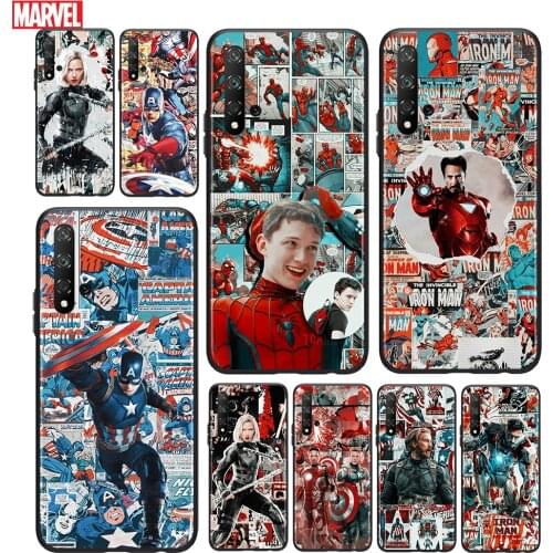 Retro Marvel Comics For Huawei Honor 10 20 30 10i 20i 30i 10X V20 V30 20S 30S 30i X10 Pro Plus Lite Black Soft Phone Case