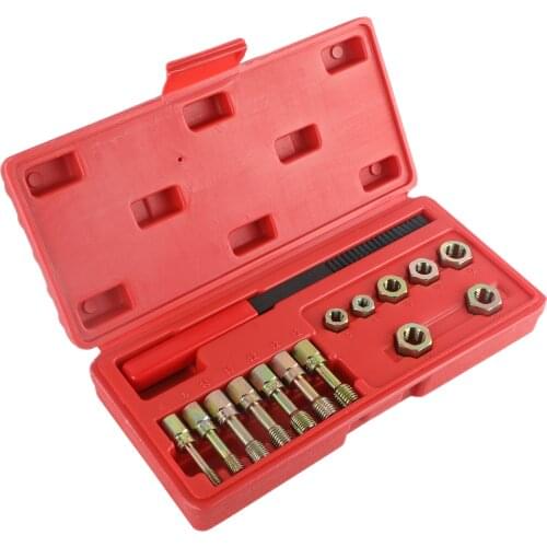 Car 15 Pcs Metric Thread Restorer Set Thread Repair Kit For Automotive Professional Brake And Undercar Auto Repair Tool Set