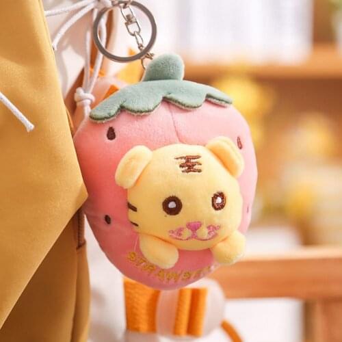 Non-deforming Cartoon Pendant Plush Keychain Delicate Craft Cloth Changing English Word Tiger Plush Pendant for Decoration