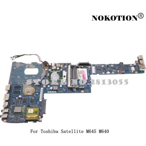 NOKOTION K000109650 K000104140 For Toshiba Satellite M645 M640 Laptop Motherboard NBQAA LA-6072P HM65 DDR3 with Graphics chipset