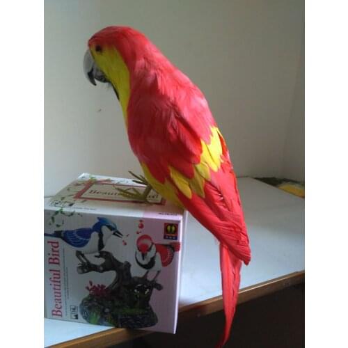 New simulation red parrot toy polyethylene&furs parrot model gift about 40cm 1410