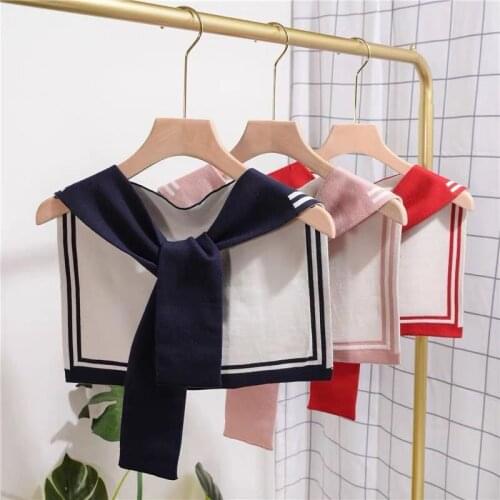 New Fashion spring summer net red small shawl knitting knot scarf women navy style sun protection neckband decoration scarves