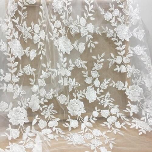 New High-quality Sequined Mesh Embroidery Lace Fabric Wedding Dress Wedding Lace Accessories