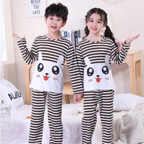 2021 Autumn Kids Pajamas Girls Boys Sleepwear Nightwear Baby Clothes Cartoon Printed Pajama Sets Childrens Pyjamas Lounge