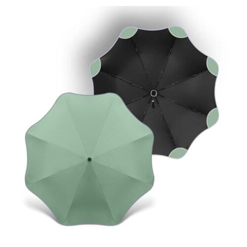 PALONY Automatic Folding Creative Floral Umbrella Black Coating 3 Folding 8k Pure Colors Flower Travel Outdoor