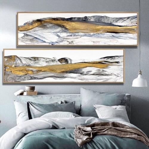 Golden Black Abstract Mountain Senery Painting Canvas Prints Posters Luxury Wall Art Canvas Paintings for Living Room Home Decor