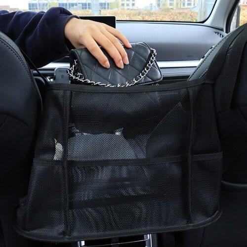 General Motors Seats Rugged Elastic Net Pocket Storage Bag Seat Back Foldable Car Storage Hanging Bag Mesh Sundries Bag
