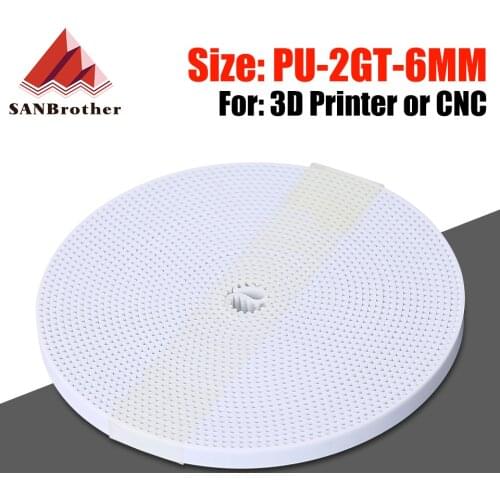 PU with Steel Core GT2 Belt 2GT Timing Belt 6mm Width 2M 3M 5M a Pack for 3D Printer