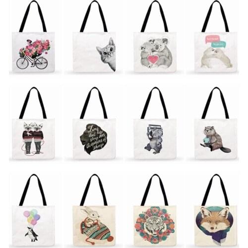 Foldable Shopping Bag Nordic Literary Print Tote Bag For Women Casual Tote Ladies Shoulder Bag Outdoor Beach Tote Women Handbags