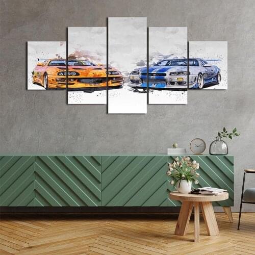 Modern Canvas Painting Supra and Skyline Posters and Prints Wall Art Picture for Living Room Home Decor with Frame