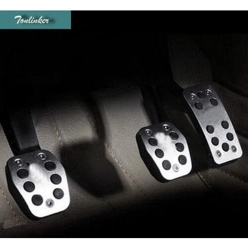 Tonlinker 2/3PCS Car style Aluminum Modification Dedicated Accelerator Brake Pedal Cover sticker For Ford Focus 2015 accessories
