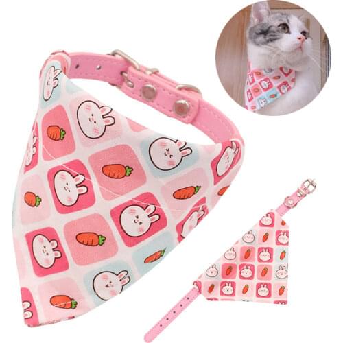 Handmade Pet Products Adjustable Dog Collar Puppies Triangle Bandana Cat Bib Kitten Saliva Towel Japanese-style Dog Accessories