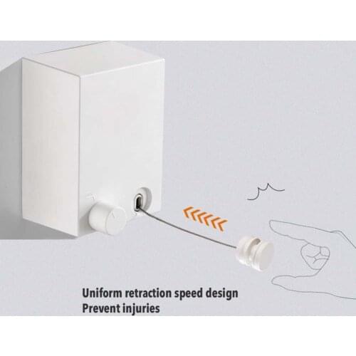 Retractable Clothesline Adjustable 4.2m Stainless Steel Rope Drill-Free Wall Mounted Heavy Duty Clothes Dryer For Indoor Outdoor