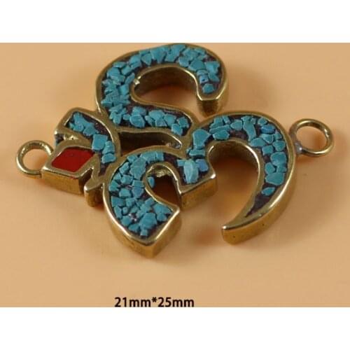 WEIYU Wholesale 10pcs Nepal Handmade Beads OM Brass Beads Spacer Beads for Bohemian Yoga Mala Jewelry Making Supplies