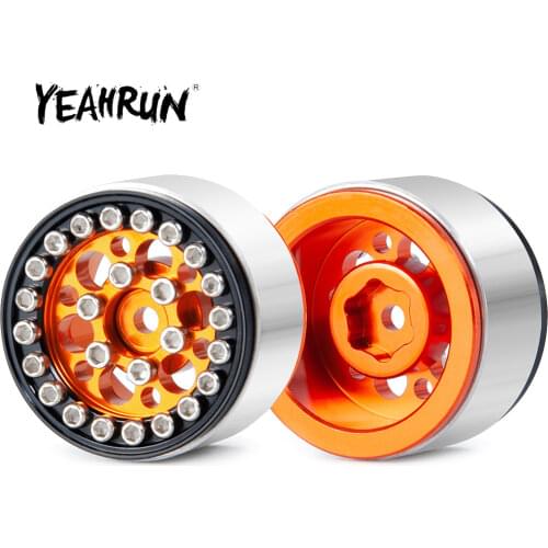 YEAHRUN 16mm Thickness CNC Aluminum Alloy Micro Beadlock Wheel Rims Hubs for Axial SCX24 90081 1/24 RC Crawler Car Upgrade Parts