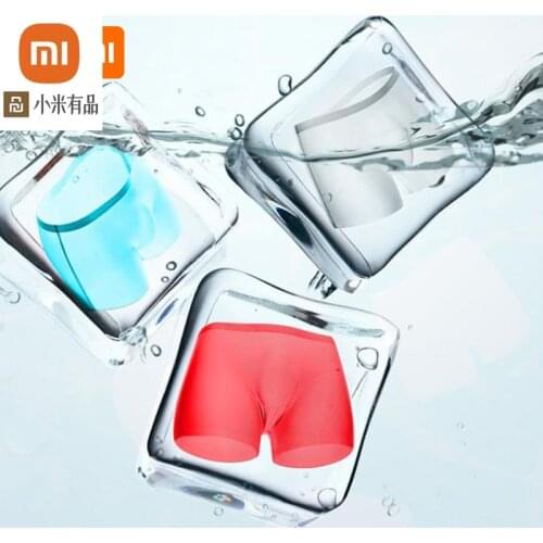 Youpin youpin Spring and summer mens ice silk underwear 3d die seamless boxer shorts ultra-thin transparent naked ice pants