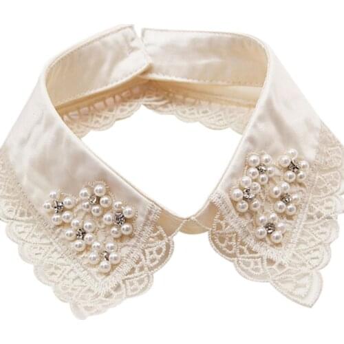 Women Fashion Detachable Collar Ladies False Necklaces Shirt Female Fake Collars Pearls Decoration z1