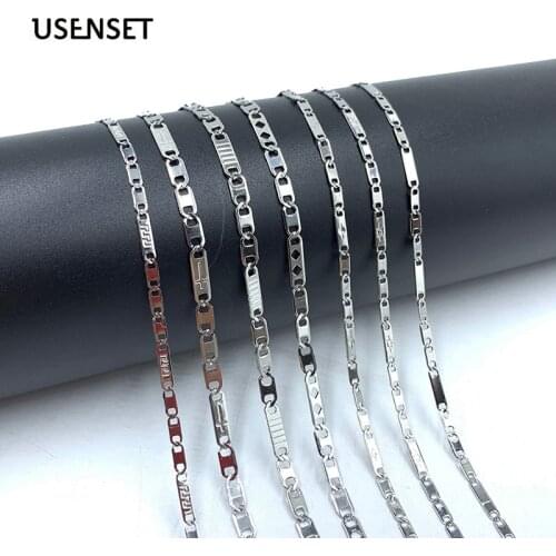 Link Chain Stainless Steel Necklaces Jewelry Gifts Never Rub Off Color 50CM With Lobster Clasp Wholesale