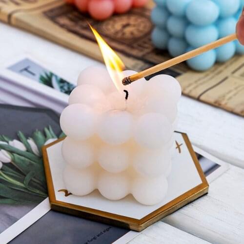Creative Bubble Cube Candle Soy Wax Home Decor Candle Scented Candle Sculptural Handmade Cube Scented Candle