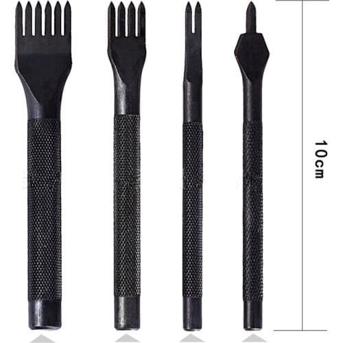 Prong Metal Diamond Lacing Stitching Chisel 4mm DIY Leather Hole Punch Leather Craft Tool Kits PGG05