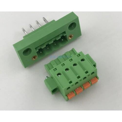 10sets Wall-mounted terminal block K2EDGWB-5.08MM with ear free screw press KDM male and female plug terminal 2P-24P