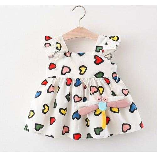 2021 Baby Girl Summer Clothes Toddler Dresses For Girls Sleeveless Print Princess Dress Infant Baby Clothing Newborn Costume