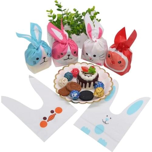 25Pcs Easter Candy Bag Cute Long Bunny Rabbit Ears Gift Wrap Bag Party Favors for Packaging Cookie Bread Cake Candy Snack 8Z