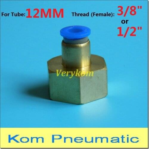 100x Pneumatic 12MM Tube Hose To 3/8" 1/2" bsp Female Straight Air Fitting One Touch Push In Quick Connector PCF 12-03 PCF12-04