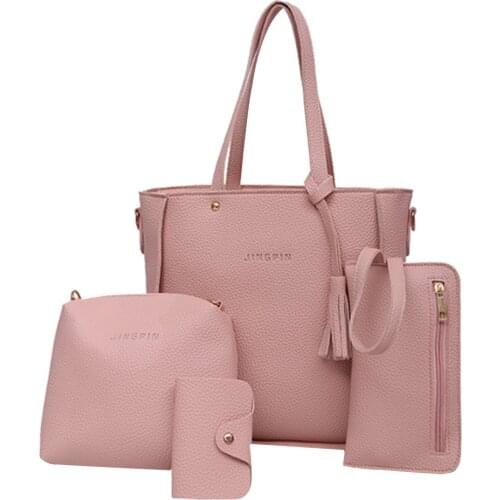4pcs Set Women Crossbody Bags Shoulder Bags 4 Pieces Tote Bag Crossbody Wallet Bags