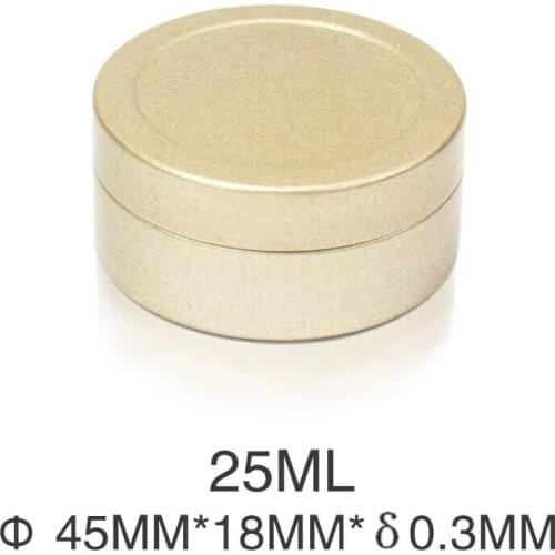 45*18mm 25ml aluminum ( Metal ) ointment box aluminum cream jar oil wax cosmetic bottle with screw cap metal gold container pots