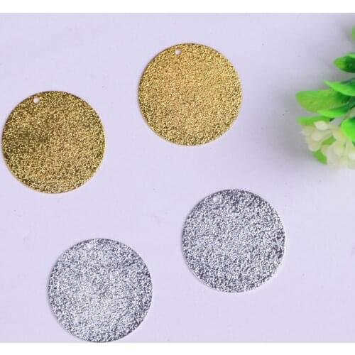 50pcs/lot 20mm copper material gold blank Matte Circular charm pendant accessories for bracelet DIY jewelry making