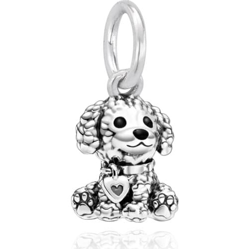 Ajax Trinkets 925 Sterling Silver Pendant Cute Poodle Charms Animal For Womens Neck Chain Fashion Necklaces 2021 Female Jewelry