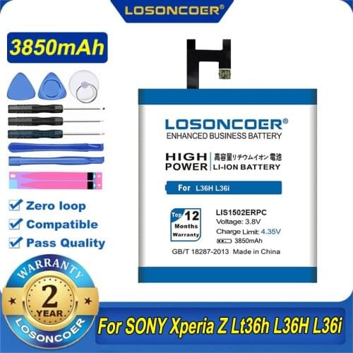 3850mAh LIS1502ERPC LIS1551ERPC Battery for SONY Xperia Z L36H Lt36h L36i C6600 S39H C6602 SO-02E C2305 D2303 C6603 C660X M2