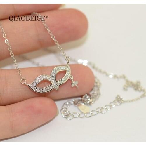 QIAOBEIGE diy accessory figure mask necklace for women Halloween jewelry personality round pearl bead fittings European Austrian