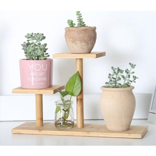 Bamboo 3 Tier Plant Stand for Table Flower Pot Holder Succulent Plants Bonsai Storage Display Rack for Garden Corner Balcony