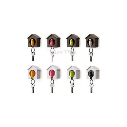 Birdhouse Keychain Home Wall Hook Bird Nest Holder Lover Sparrow Key Ring Gift 1Pc