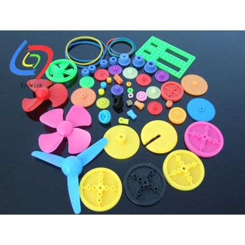 Colorful, DIY 55 kinds of color plastic gear package, transmission, toy car, gear motor, motor gear